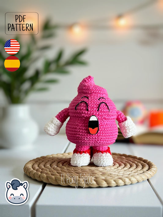 This Poop Arale crochet pattern PDF is a handmade geek amigurumi plush toy inspired by Akira Toriyama’s classic manga and anime Dr. Slump. This kawaii pink poop crochet pattern includes a detailed step-by-step photo tutorial to help you make your own cute and funny plush. Perfect for anime lovers, Arale fans, and handmade collectors. Available in English and Spanish as a digital instant download for geek crochet enthusiasts.