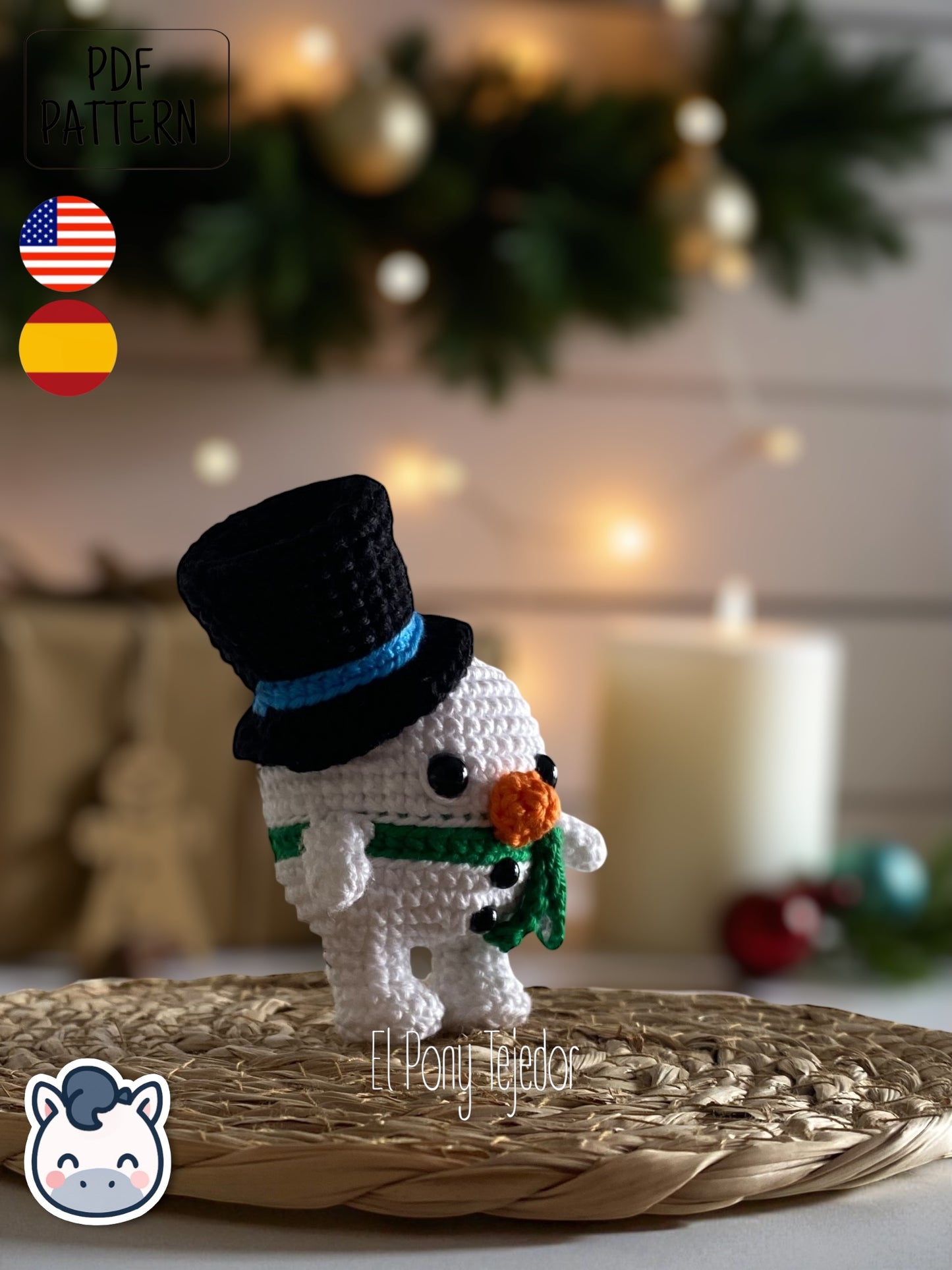 Handmade Christmitos amigurumi set with Snowman, Gingerbread Cookie and Nutcracker, cute Christmas crochet pattern PDF perfect for festive décor, holiday gifts and fans of cozy winter handmade crafts.
