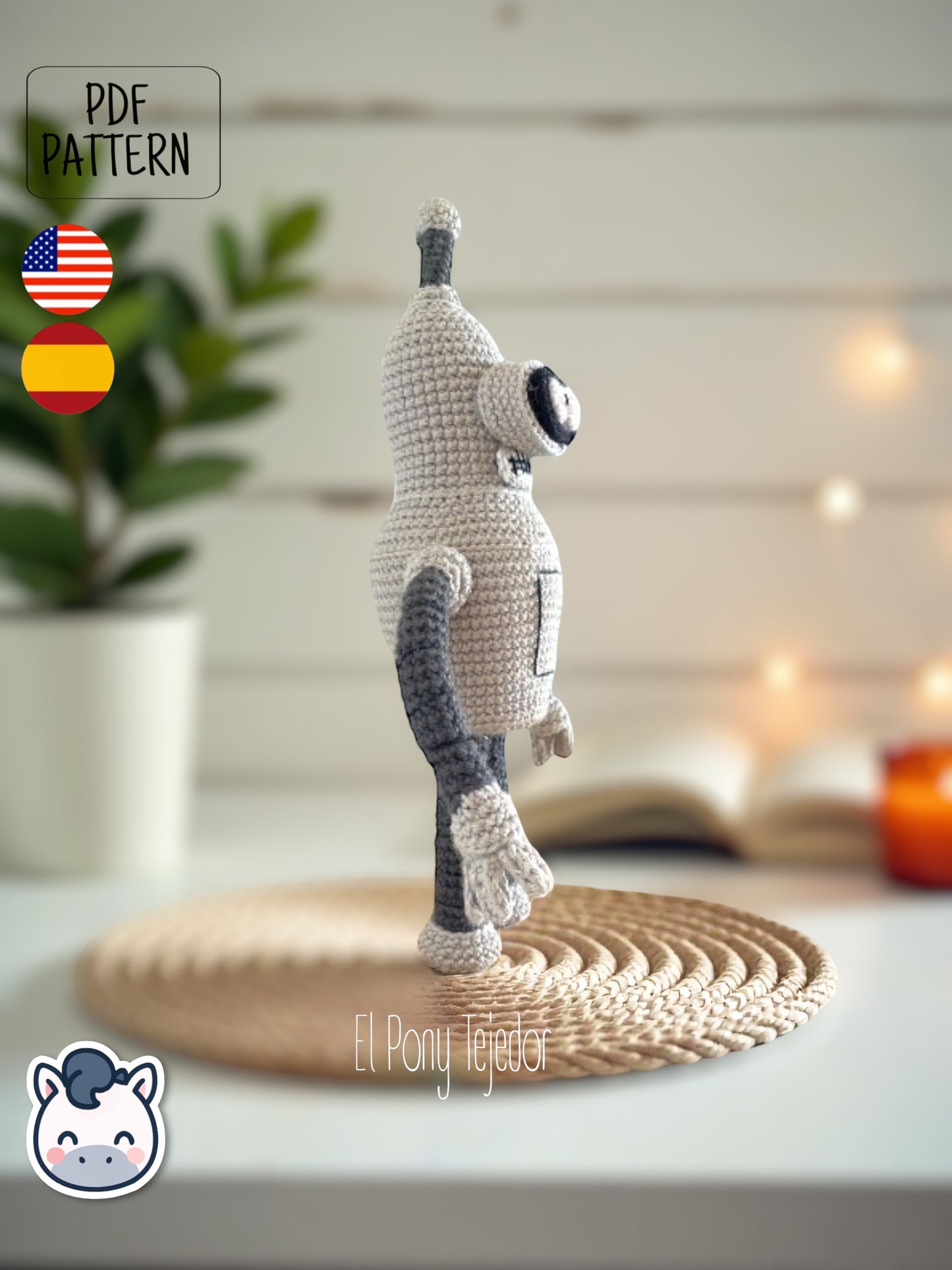 Handmade Bender amigurumi inspired by Futurama, a perfect pattern for fans of robots, sci-fi comedy, and geek crochet collectibles.