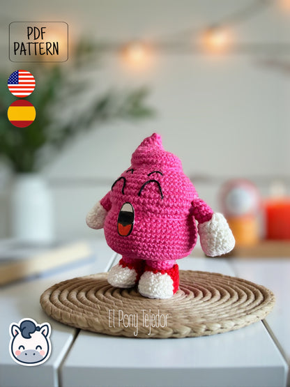 This Poop Arale crochet pattern PDF is a handmade geek amigurumi plush toy inspired by Akira Toriyama’s classic manga and anime Dr. Slump. This kawaii pink poop crochet pattern includes a detailed step-by-step photo tutorial to help you make your own cute and funny plush. Perfect for anime lovers, Arale fans, and handmade collectors. Available in English and Spanish as a digital instant download for geek crochet enthusiasts.