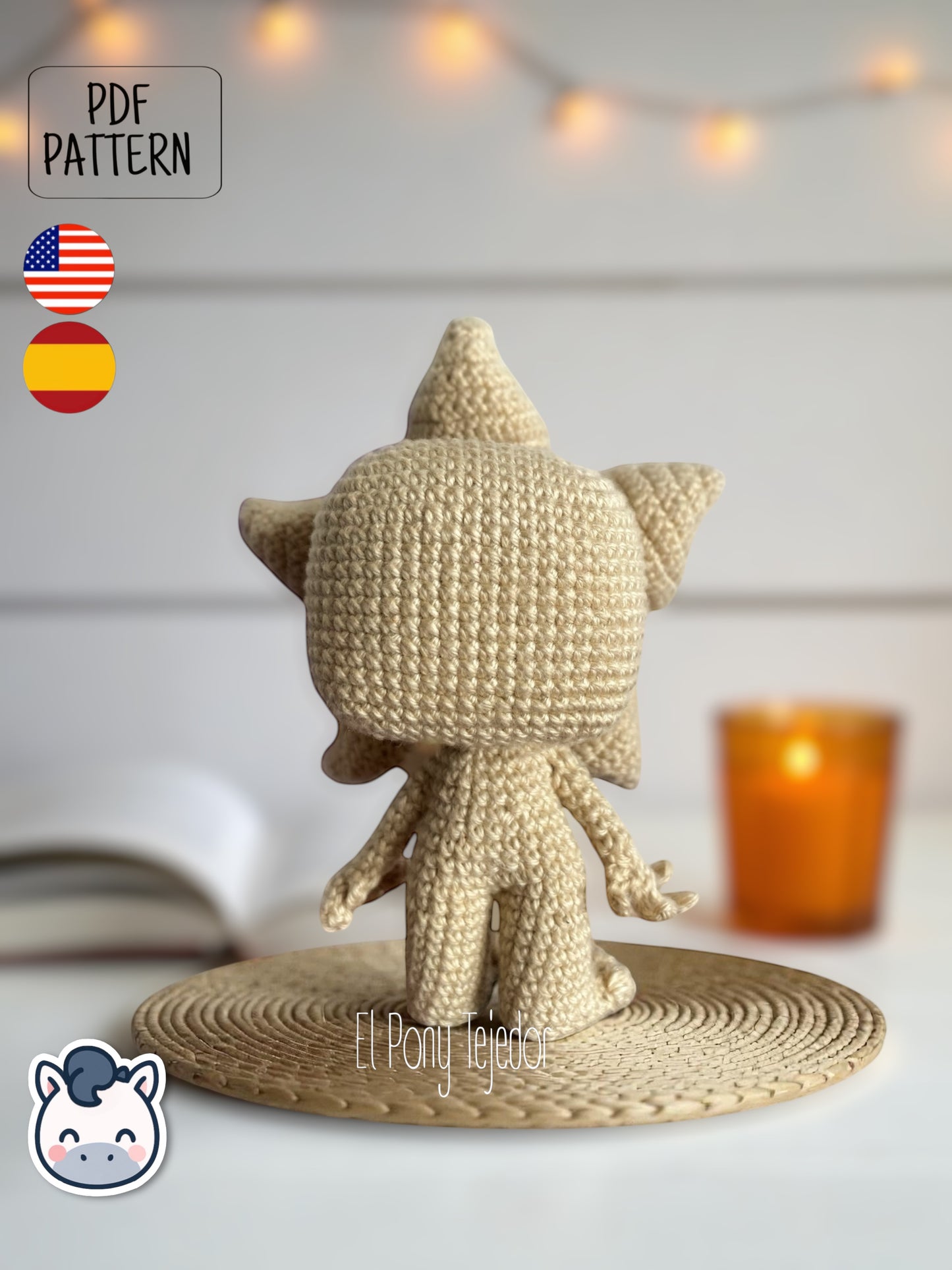 Amigurumi pattern inspired by the Demogorgon from Netflix’s Stranger Things. Perfect for horror lovers, Halloween decor and geek collectors.