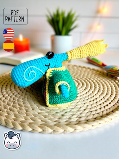 Handmade Diminuto amigurumi inspired by Ubisoft’s Rayman universe, a perfect pattern for fans of Rayman, fantasy creatures, and geek video game art.