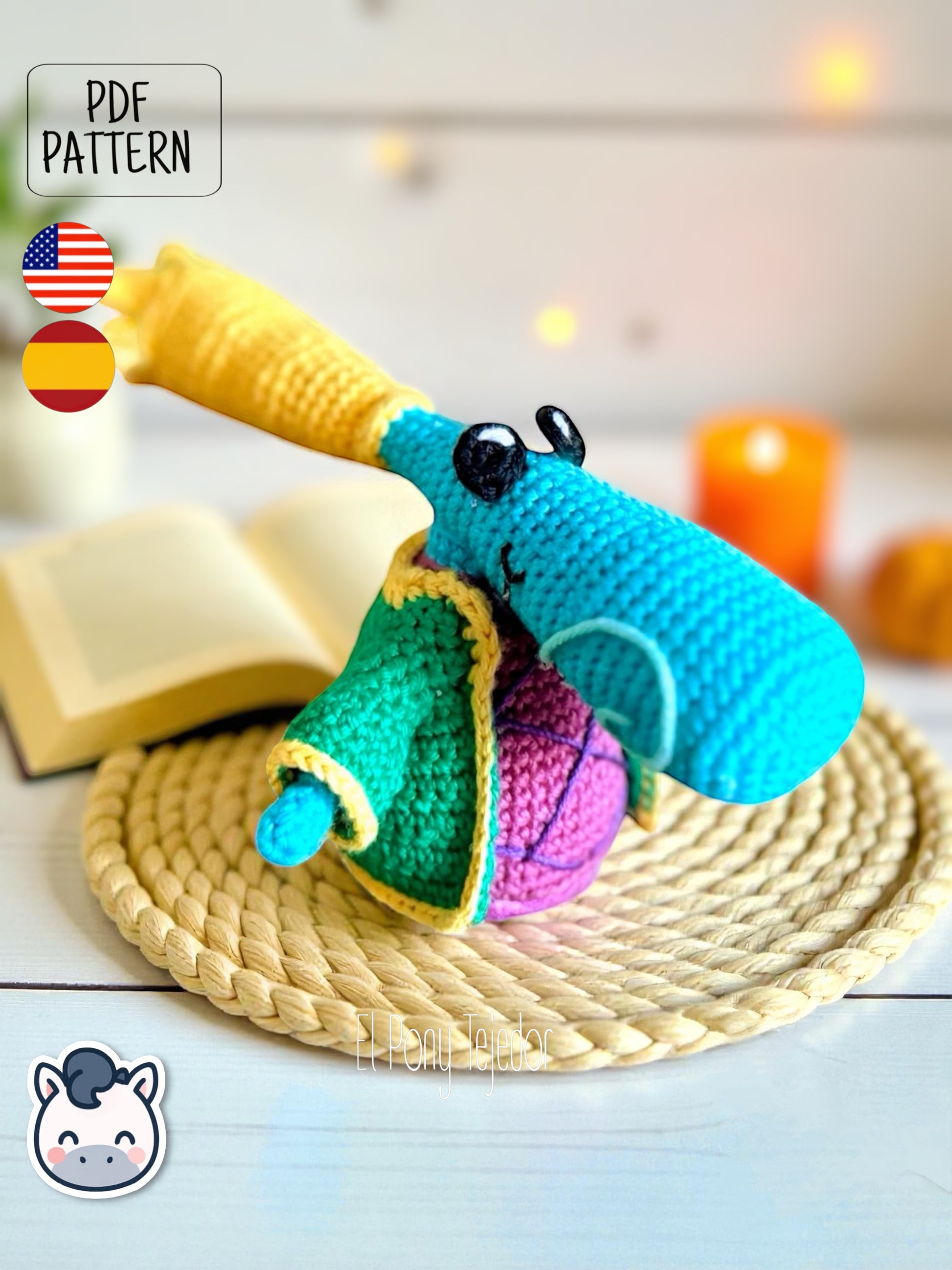 Handmade Diminuto amigurumi inspired by Ubisoft’s Rayman universe, a perfect pattern for fans of Rayman, fantasy creatures, and geek video game art.