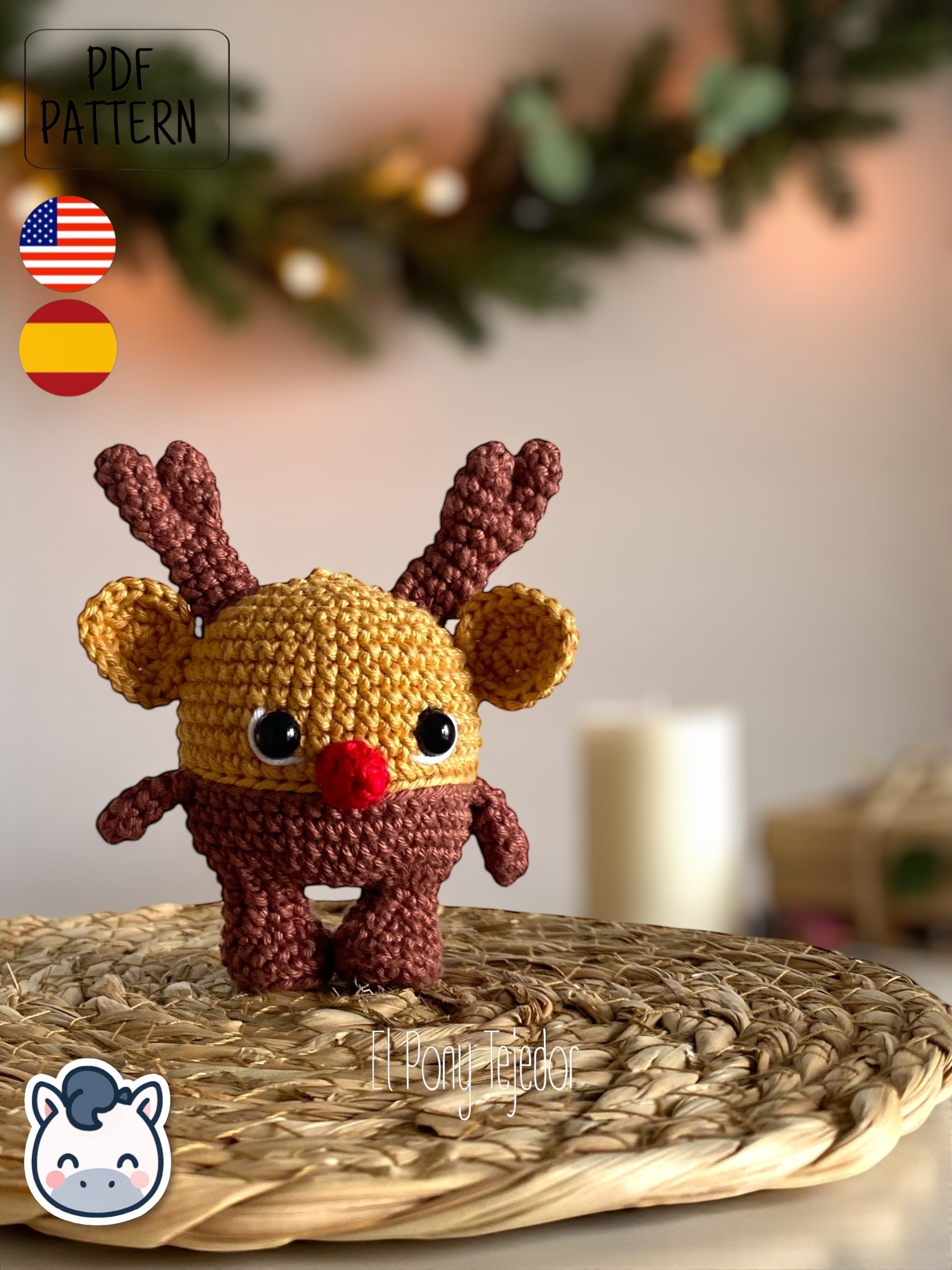 Handmade Christmees Gift, Santa and Reindeer amigurumi inspired by classic Christmas stories, festive holiday crochet pattern PDF.