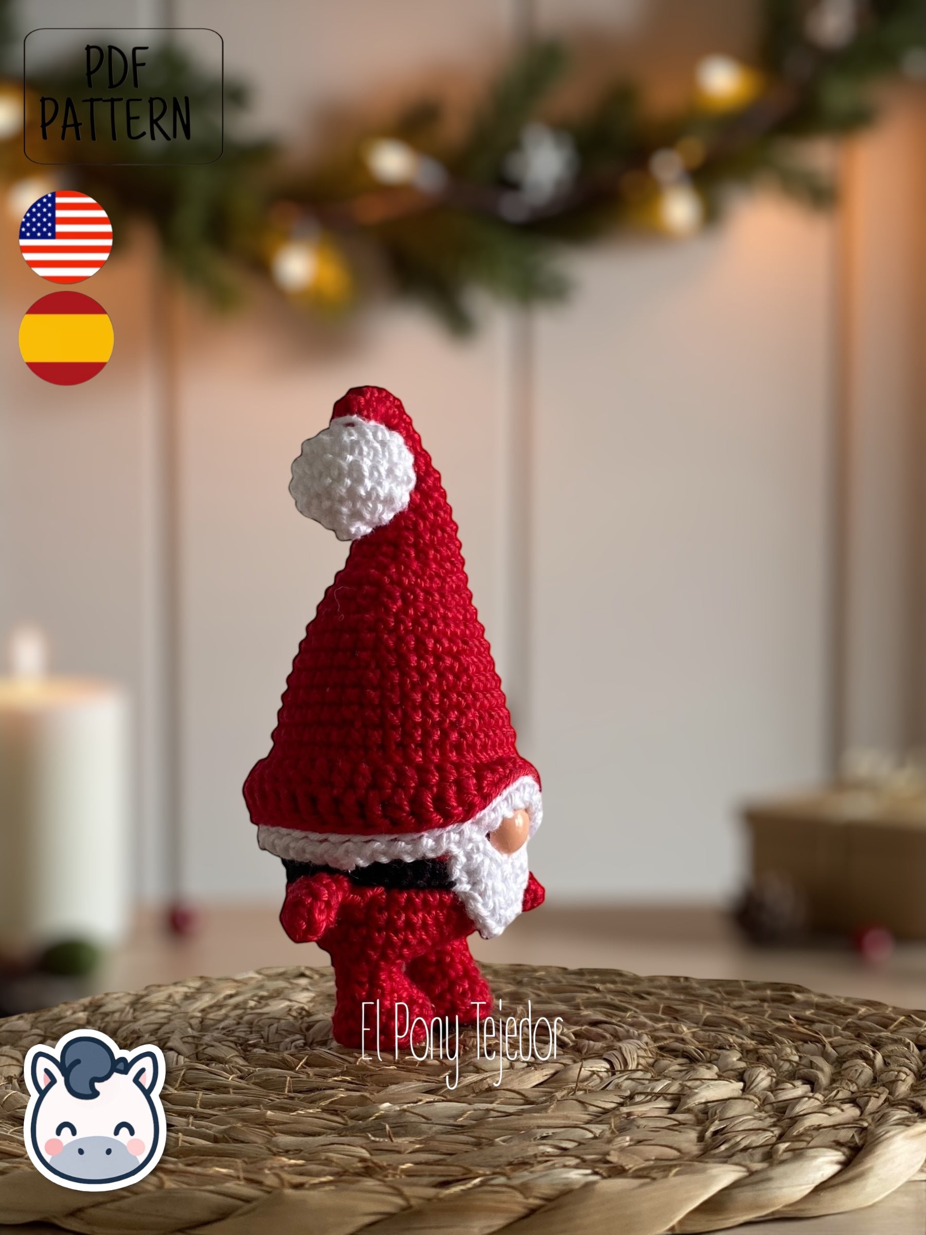 Handmade Christmees Gift, Santa and Reindeer amigurumi inspired by classic Christmas stories, festive holiday crochet pattern PDF.