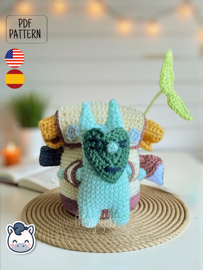 Handmade Korok (Kolog) amigurumi inspired by The Legend of Zelda, a cute crochet pattern PDF perfect for gamers, collectors and geek plush fans.