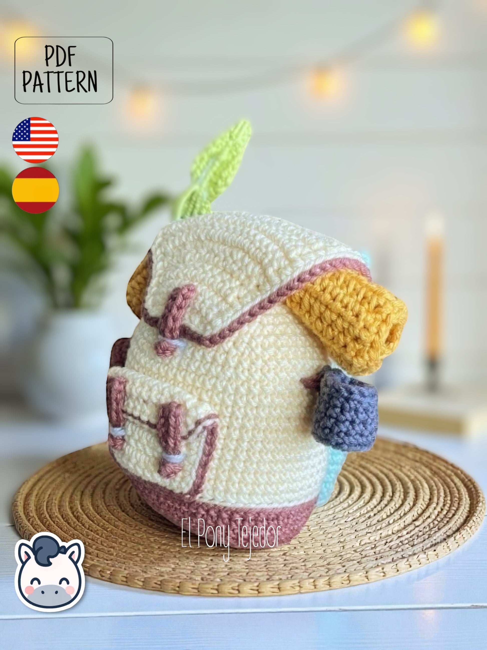 Handmade Korok (Kolog) amigurumi inspired by The Legend of Zelda, a cute crochet pattern PDF perfect for gamers, collectors and geek plush fans.