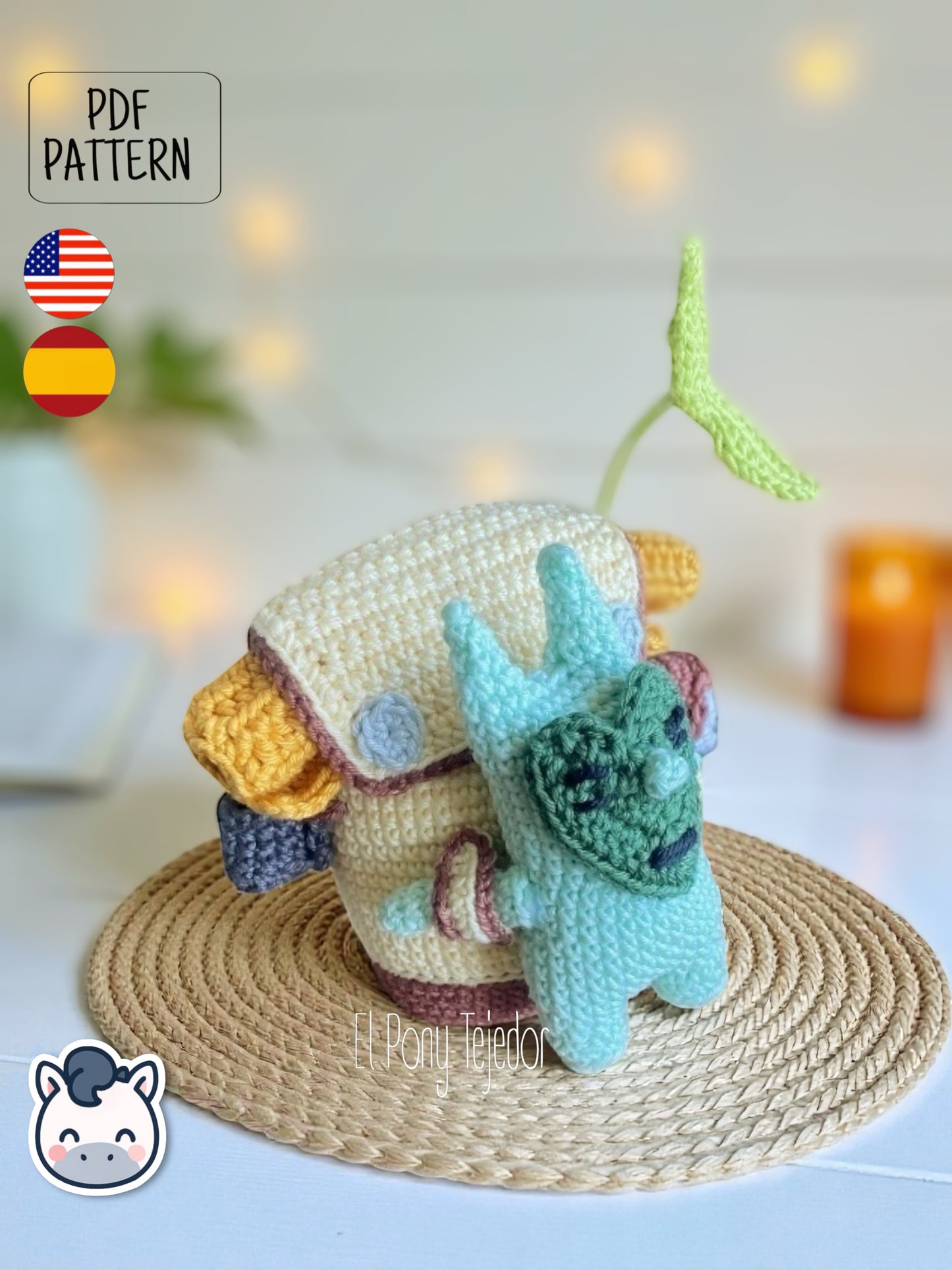 Handmade Korok (Kolog) amigurumi inspired by The Legend of Zelda, a cute crochet pattern PDF perfect for gamers, collectors and geek plush fans.