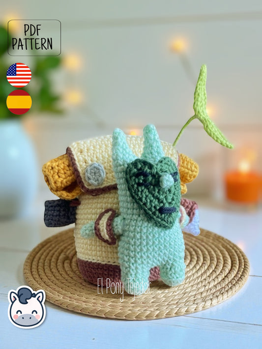 Handmade Korok (Kolog) amigurumi inspired by The Legend of Zelda, a cute crochet pattern PDF perfect for gamers, collectors and geek plush fans.
