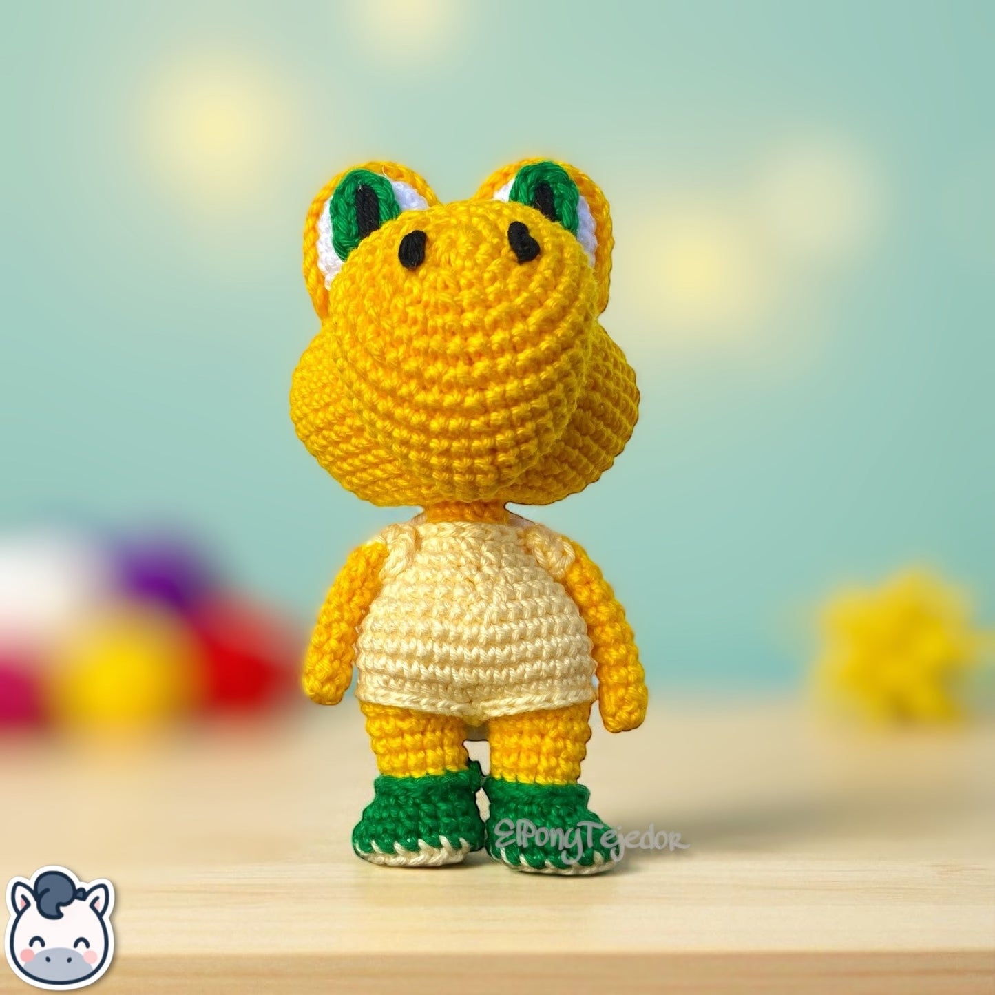 Muñeco amigurumi hecho a mano de Koopa inspirado en Super Mario Bros, elaborado con hilo 100% algodón. Ideal como regalo geek o decorativo para fans de Nintendo y del universo de Mario.