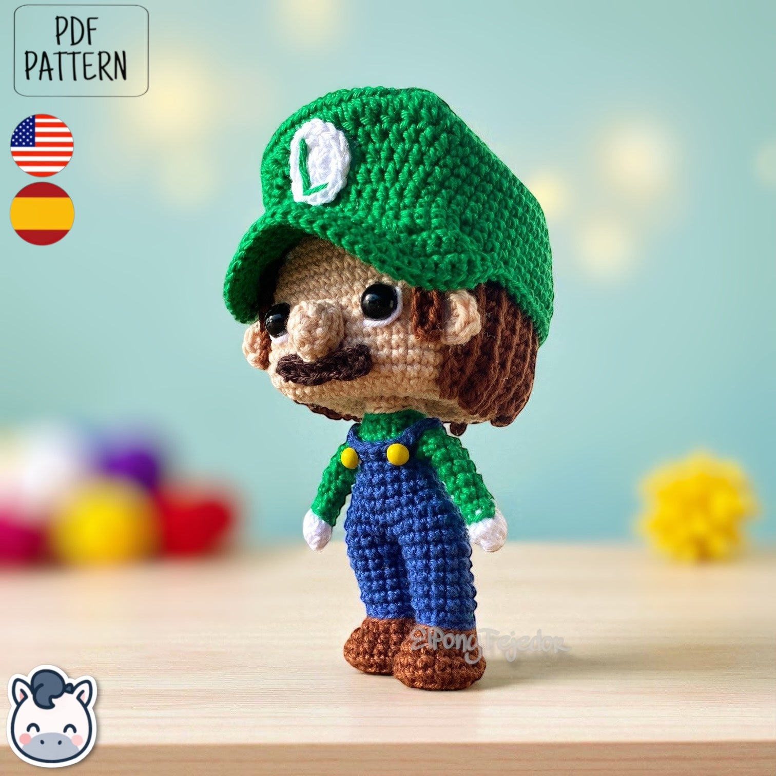 Handmade Mario and Luigi amigurumi inspired by Nintendo’s Super Mario Bros, a perfect pattern for fans of retro video games, geek collectibles, and crochet art.