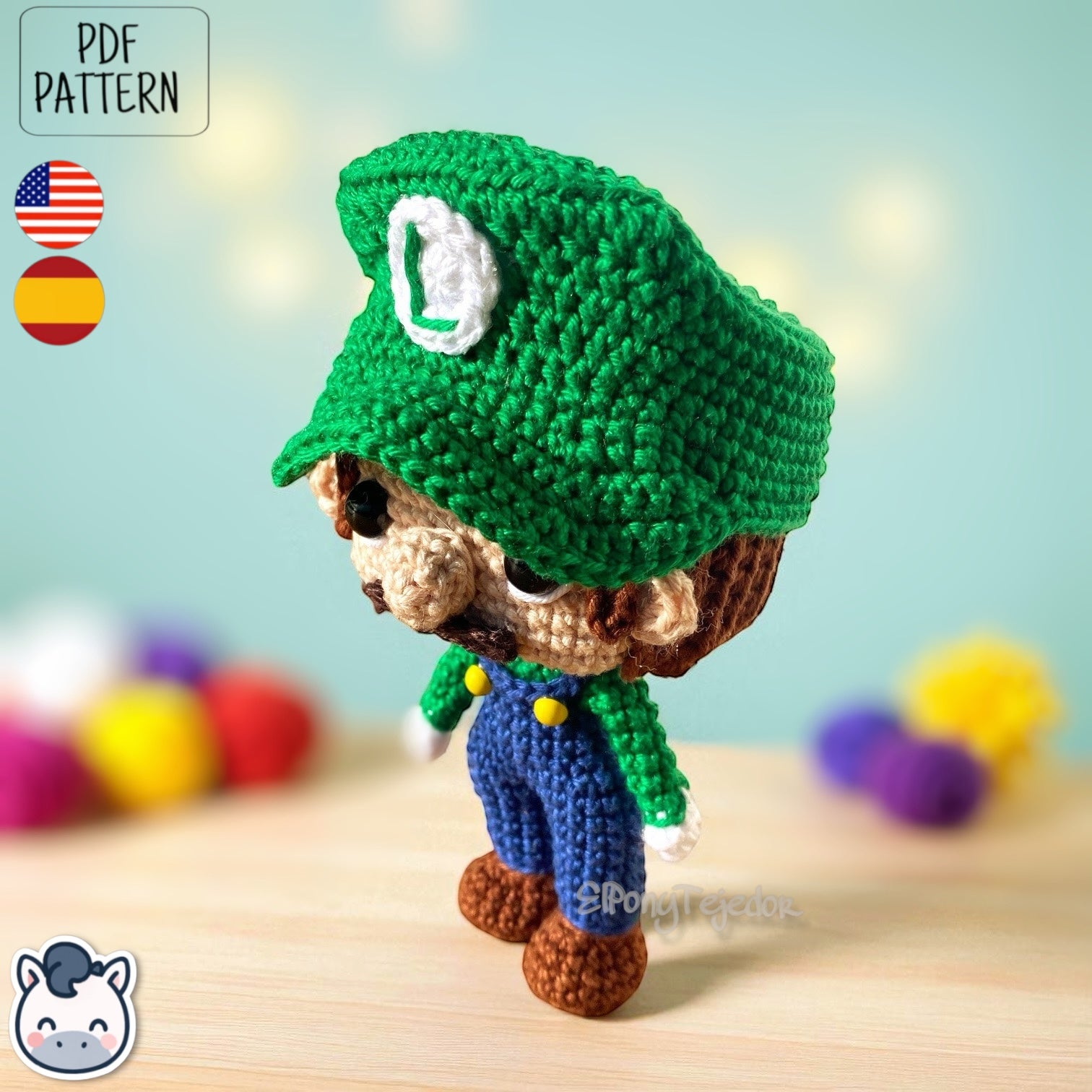 Handmade Mario and Luigi amigurumi inspired by Nintendo’s Super Mario Bros, a perfect pattern for fans of retro video games, geek collectibles, and crochet art.