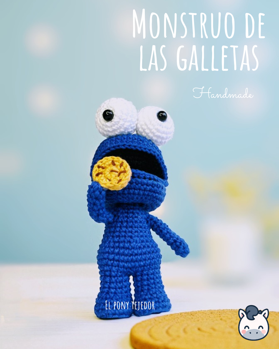 Monstruo Galletas - Barrio Sésamo - Amigurumi hecho a Mano