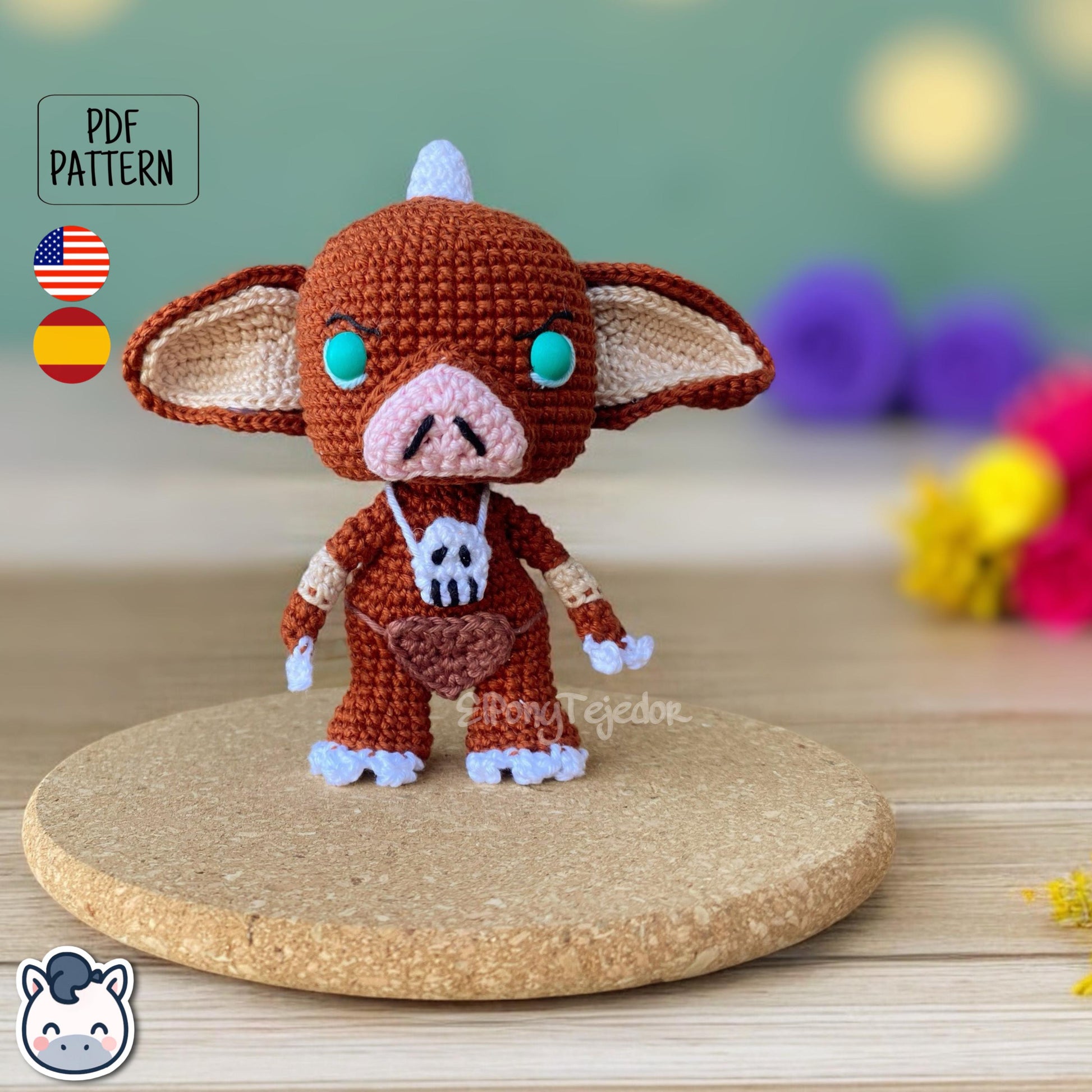 Handmade Bokoblin amigurumi inspired by Nintendo’s The Legend of Zelda, a perfect pattern for fans of Zelda, fantasy creatures, and geek gaming.