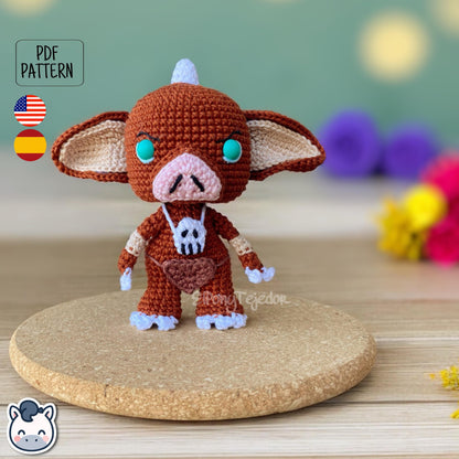 Handmade Bokoblin amigurumi inspired by Nintendo’s The Legend of Zelda, a perfect pattern for fans of Zelda, fantasy creatures, and geek gaming.