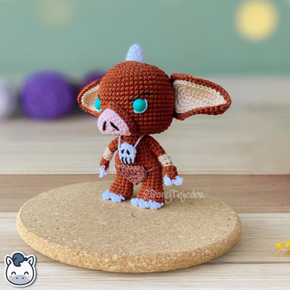 Handmade Bokoblin amigurumi inspired by Nintendo’s The Legend of Zelda, a perfect pattern for fans of Zelda, fantasy creatures, and geek gaming.