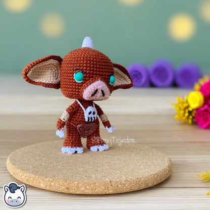 Handmade Bokoblin amigurumi inspired by Nintendo’s The Legend of Zelda, a perfect pattern for fans of Zelda, fantasy creatures, and geek gaming.