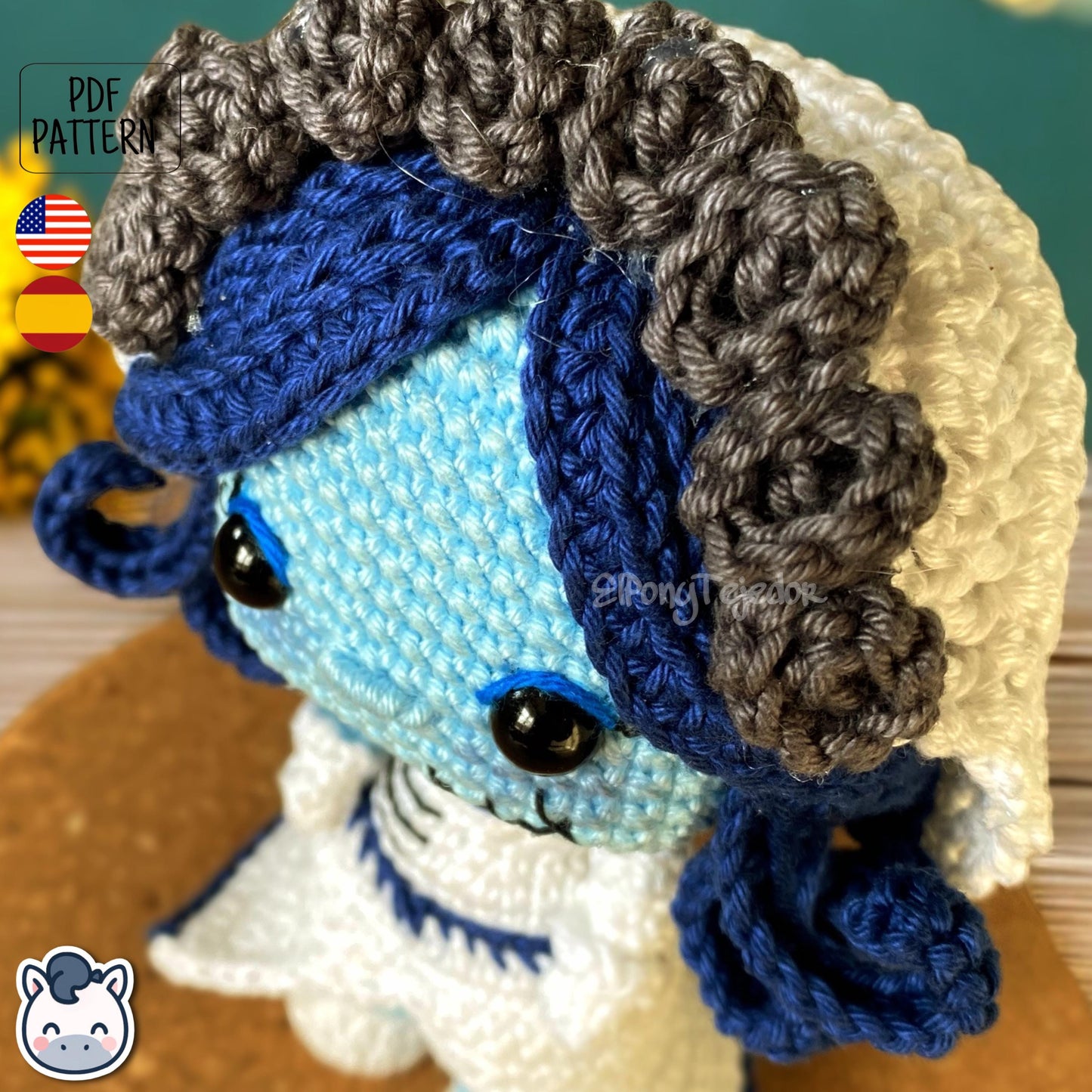 Handmade Corpse Bride amigurumi inspired by Tim Burton’s movie, a perfect pattern for fans of gothic romance, Halloween, and dark fairy tales.