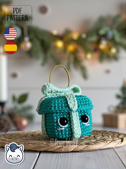 Handmade Kawaii Christmas Presents amigurumi inspired by Holiday Decor, cute gift crochet pattern PDF.
