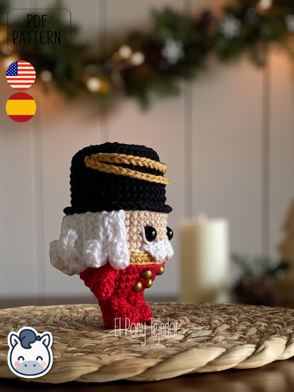 Handmade Christmitos amigurumi set with Snowman, Gingerbread Cookie and Nutcracker, cute Christmas crochet pattern PDF perfect for festive décor, holiday gifts and fans of cozy winter handmade crafts.