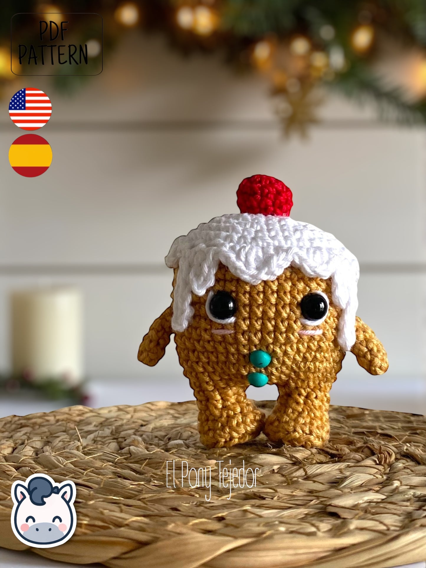 Handmade Christmitos amigurumi set with Snowman, Gingerbread Cookie and Nutcracker, cute Christmas crochet pattern PDF perfect for festive décor, holiday gifts and fans of cozy winter handmade crafts.