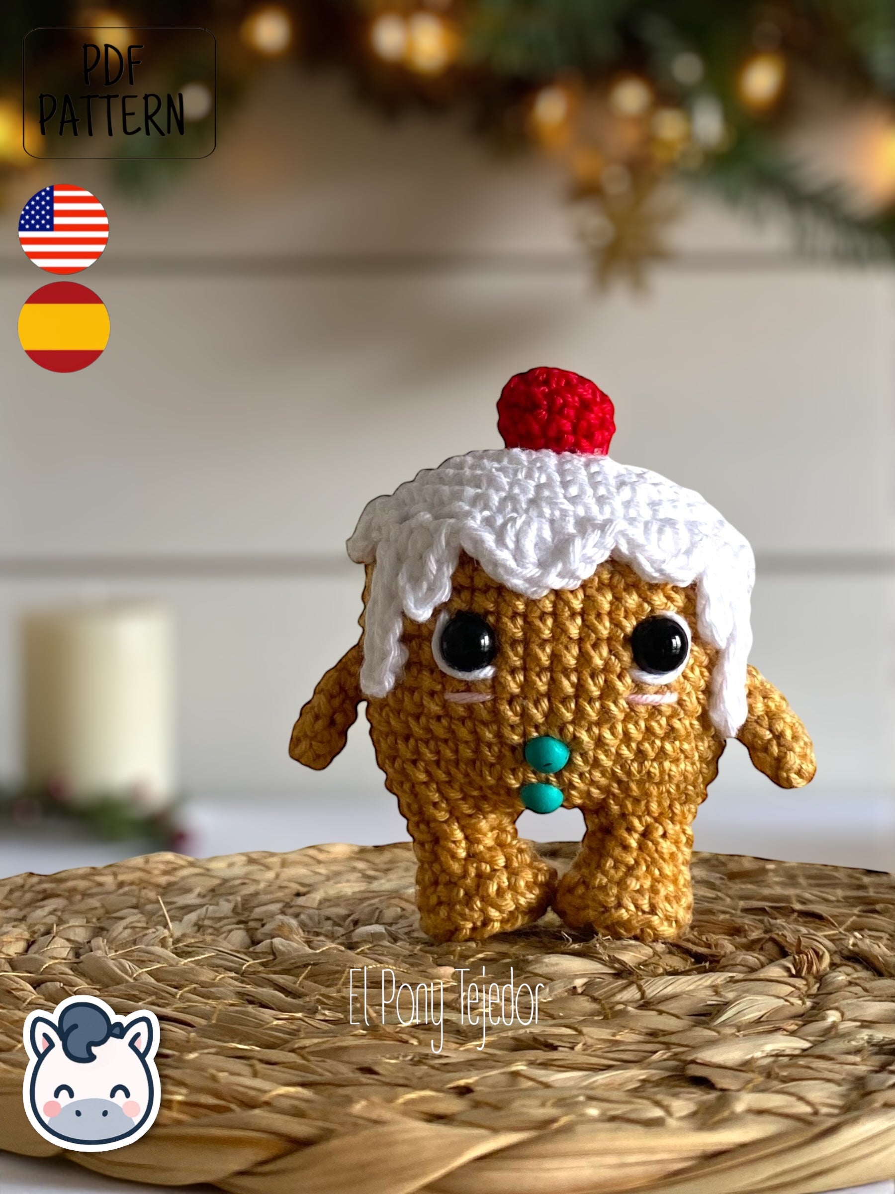 Handmade Christmitos amigurumi set with Snowman, Gingerbread Cookie and Nutcracker, cute Christmas crochet pattern PDF perfect for festive décor, holiday gifts and fans of cozy winter handmade crafts.