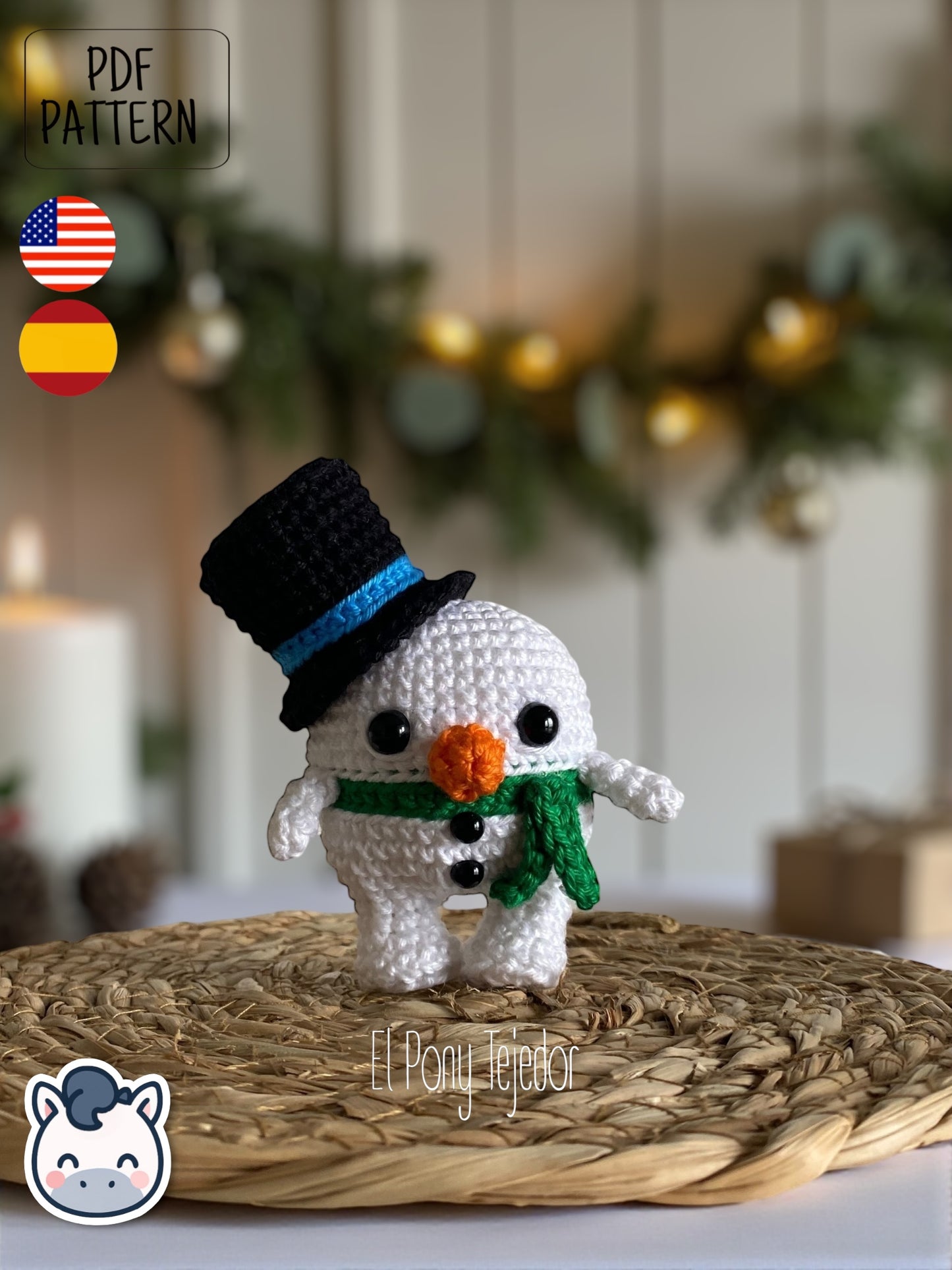 Handmade Christmitos amigurumi set with Snowman, Gingerbread Cookie and Nutcracker, cute Christmas crochet pattern PDF perfect for festive décor, holiday gifts and fans of cozy winter handmade crafts.