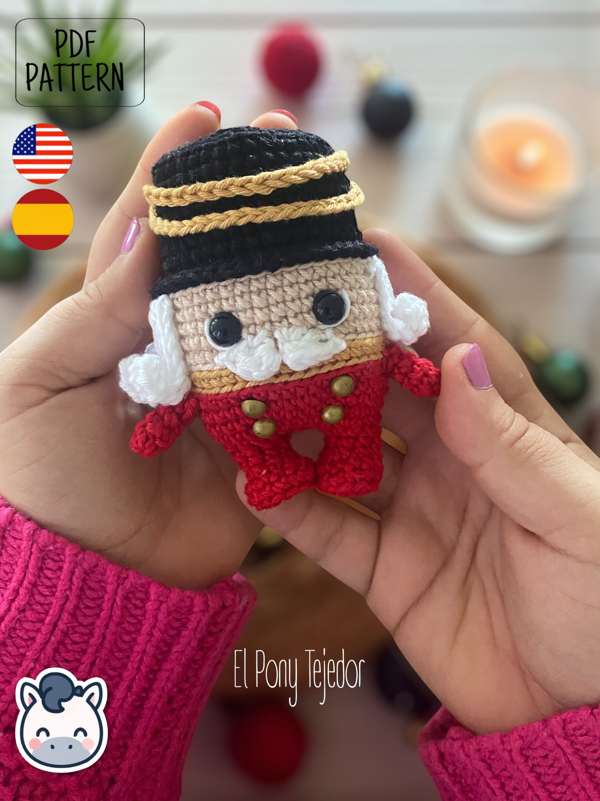 Handmade Christmitos amigurumi set with Snowman, Gingerbread Cookie and Nutcracker, cute Christmas crochet pattern PDF perfect for festive décor, holiday gifts and fans of cozy winter handmade crafts.