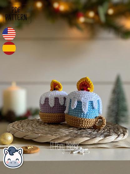 Handmade Christmas candle amigurumi inspired by cozy winter décor, cute holiday crochet pattern PDF perfect for festive handmade lovers.