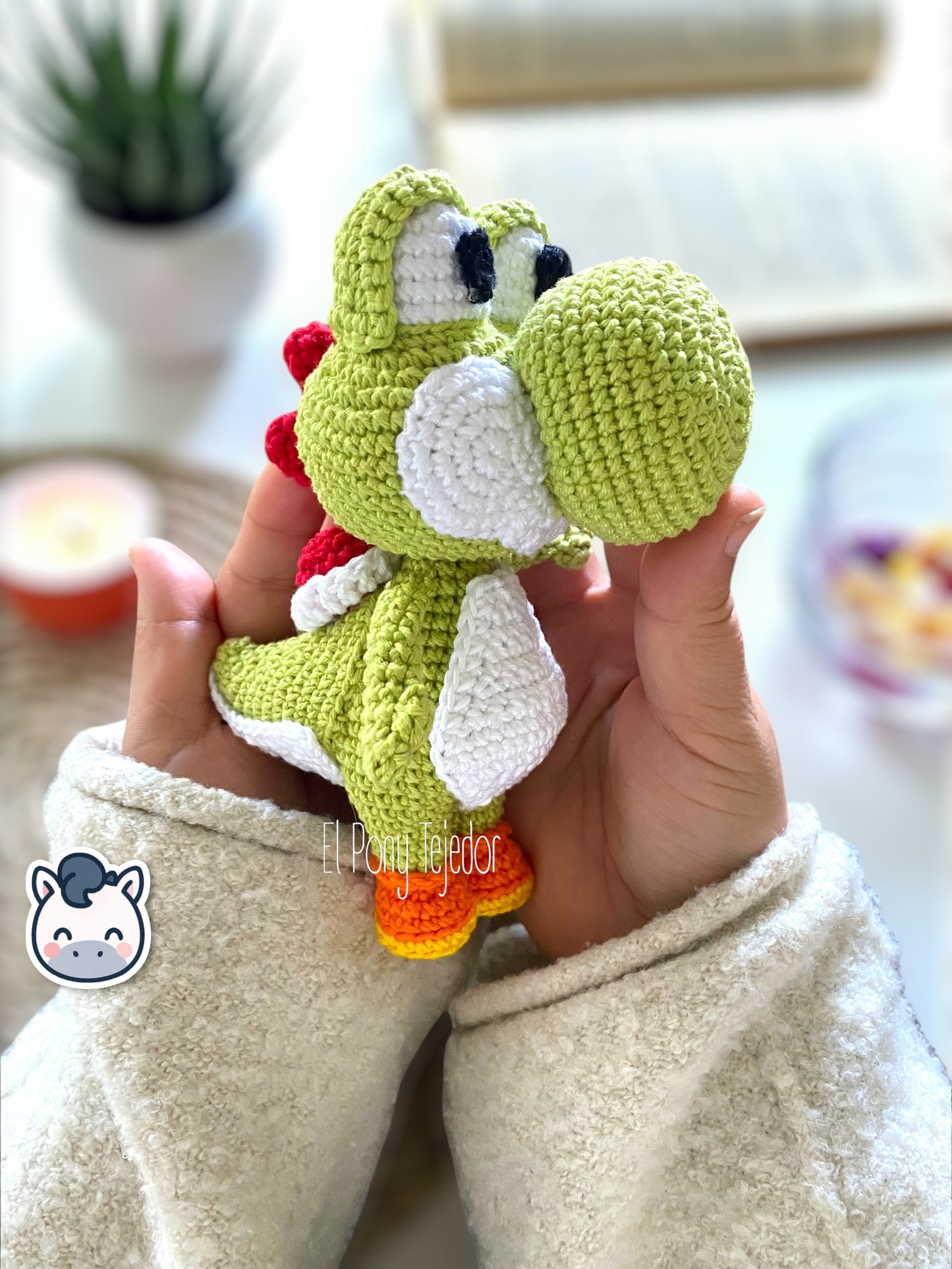 Yoshi - Super Mario Bros - Amigurumi hecho a mano.