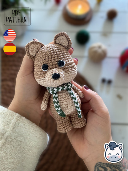 Handmade Winter Fox amigurumi inspired by cozy Christmas themes and woodland animals, festive winter crochet pattern PDF perfect for holiday gifts and seasonal decor.