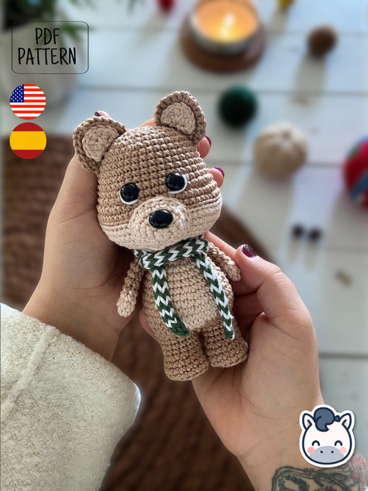 Handmade Winter Fox amigurumi inspired by cozy Christmas themes and woodland animals, festive winter crochet pattern PDF perfect for holiday gifts and seasonal decor.