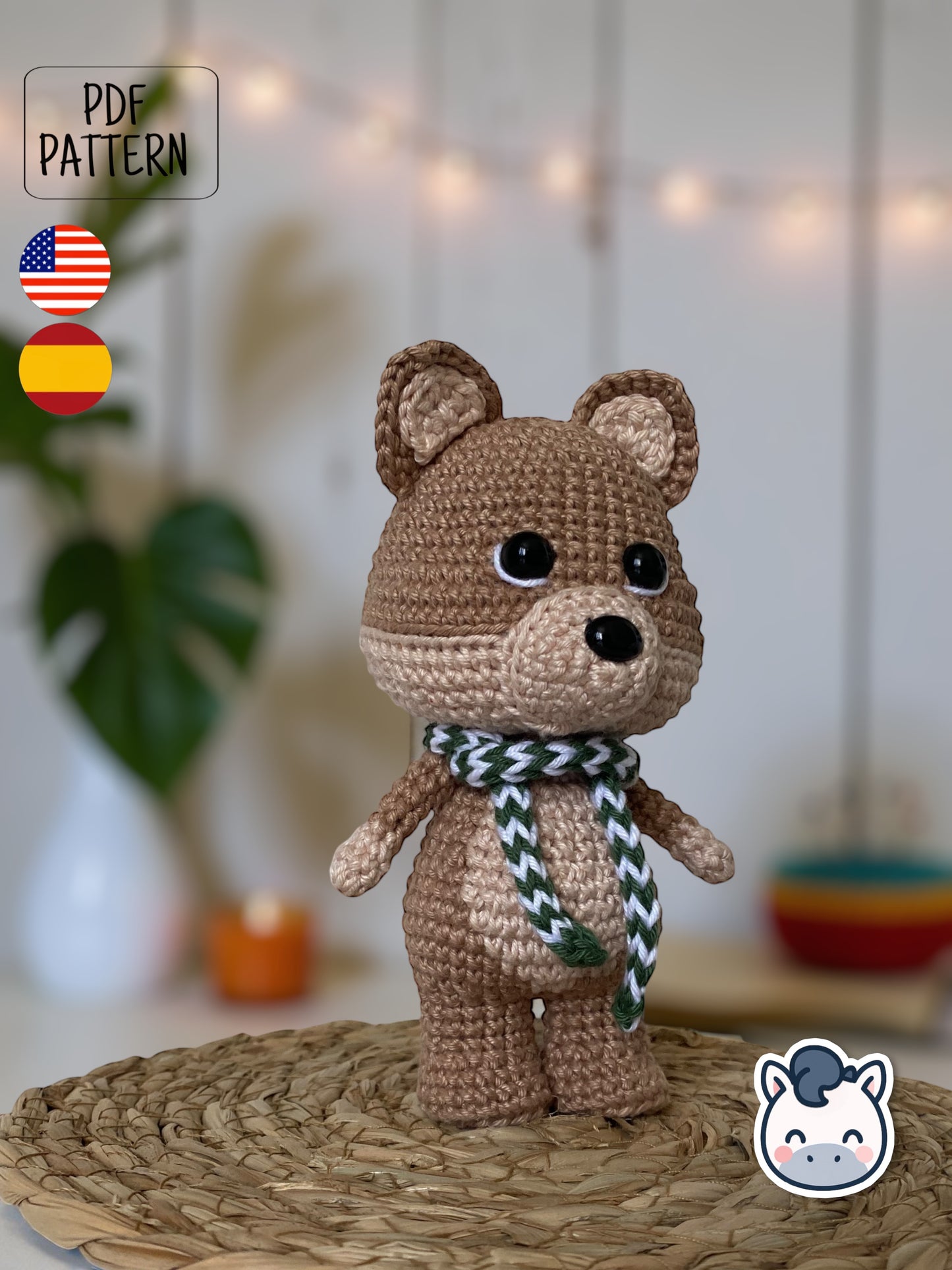 Handmade Winter Fox amigurumi inspired by cozy Christmas themes and woodland animals, festive winter crochet pattern PDF perfect for holiday gifts and seasonal decor.