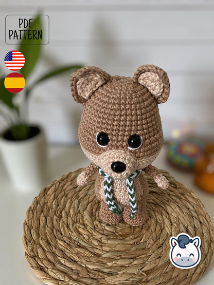 Handmade Winter Fox amigurumi inspired by cozy Christmas themes and woodland animals, festive winter crochet pattern PDF perfect for holiday gifts and seasonal decor.
