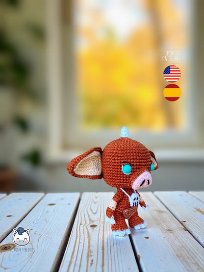 Amigurumi Bokoblin inspirado en The Legend of Zelda, muñeco tejido a crochet con estilo kawaii y detalles cuidados, patrón PDF ideal para fans de los videojuegos y el ganchillo. Handmade Bokoblin amigurumi inspired by The Legend of Zelda, cute and geek crochet pattern PDF perfect for video game fans and handmade plush lovers.