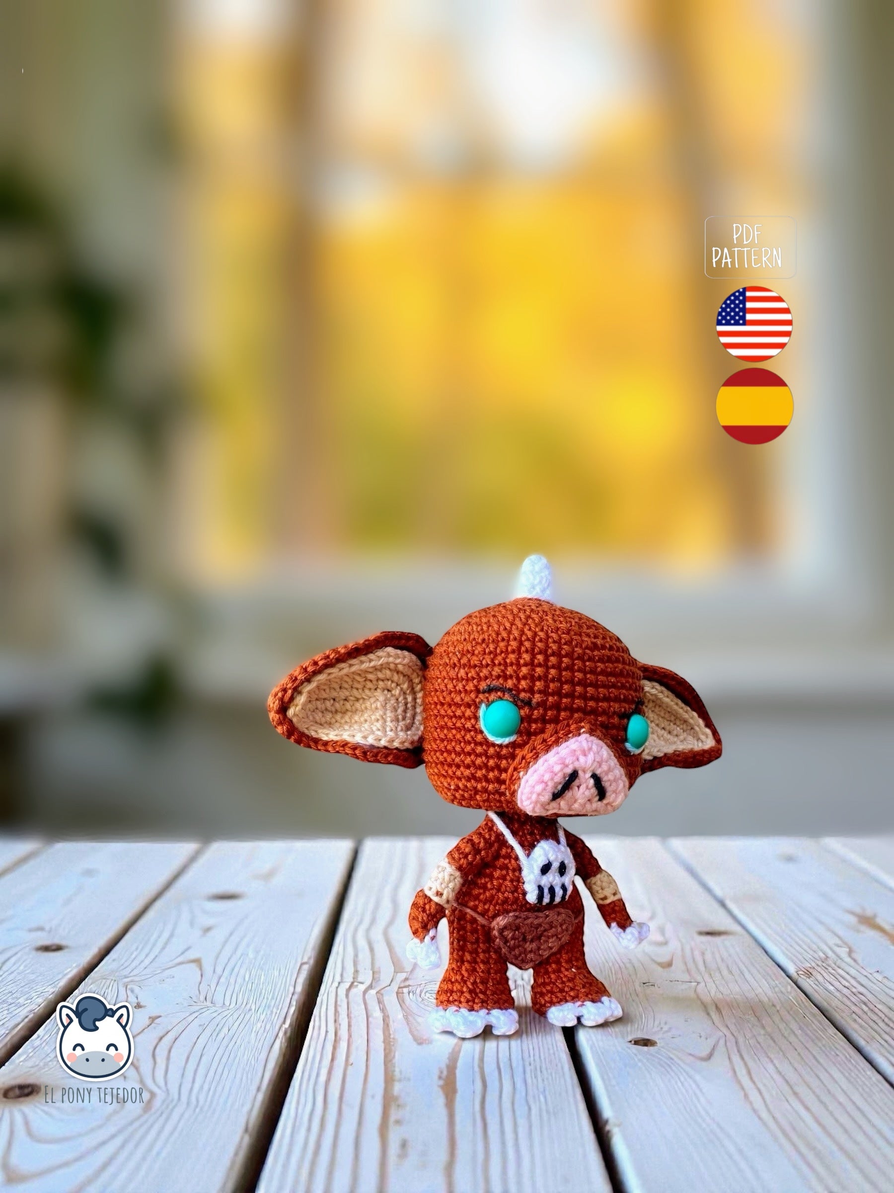 Amigurumi Bokoblin inspirado en The Legend of Zelda, muñeco tejido a crochet con estilo kawaii y detalles cuidados, patrón PDF ideal para fans de los videojuegos y el ganchillo. Handmade Bokoblin amigurumi inspired by The Legend of Zelda, cute and geek crochet pattern PDF perfect for video game fans and handmade plush lovers.