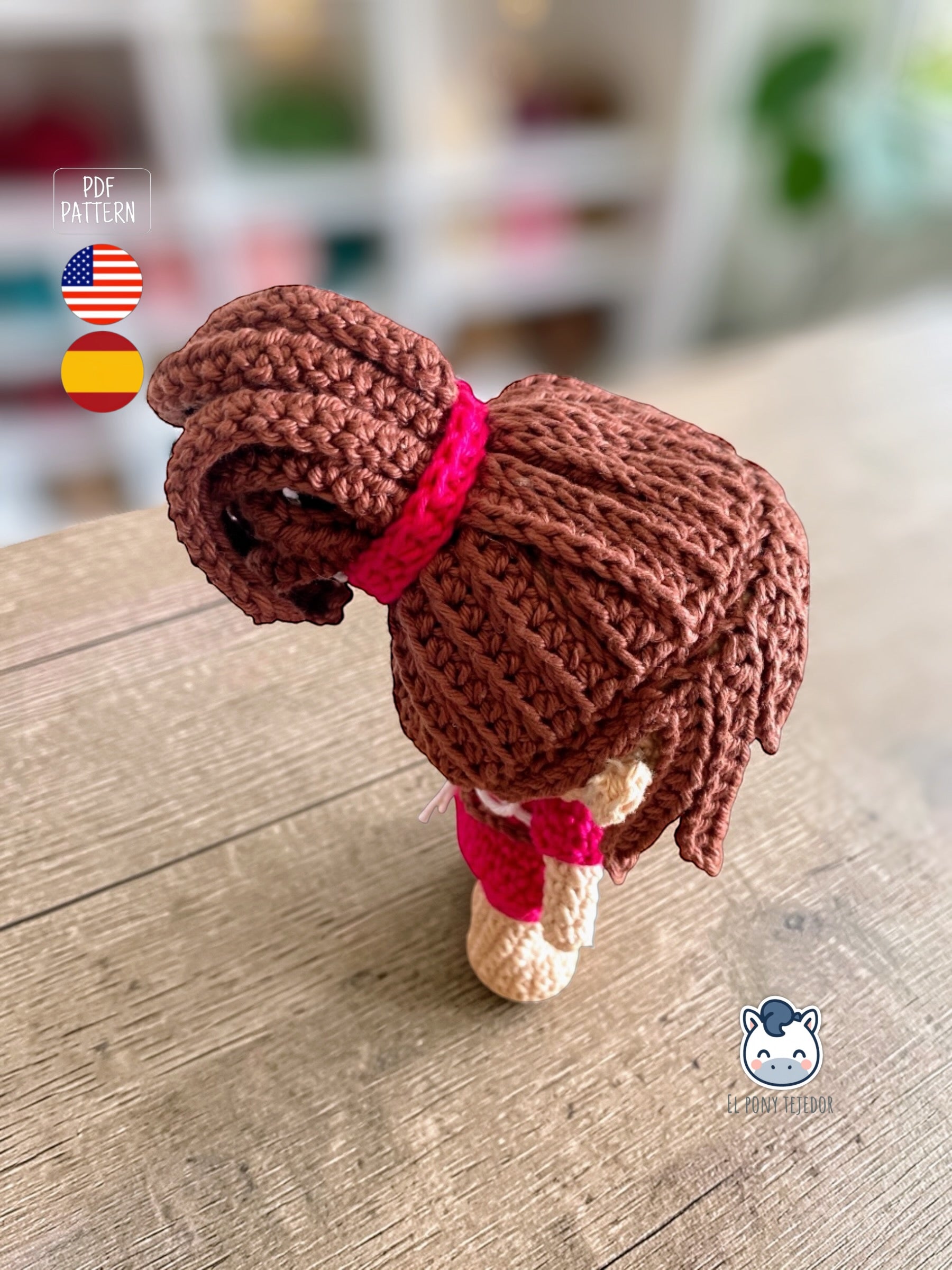 Handmade Chihiro and Kaonashi amigurumi inspired by Spirited Away, cute crochet pattern PDF for anime fans and Studio Ghibli lovers