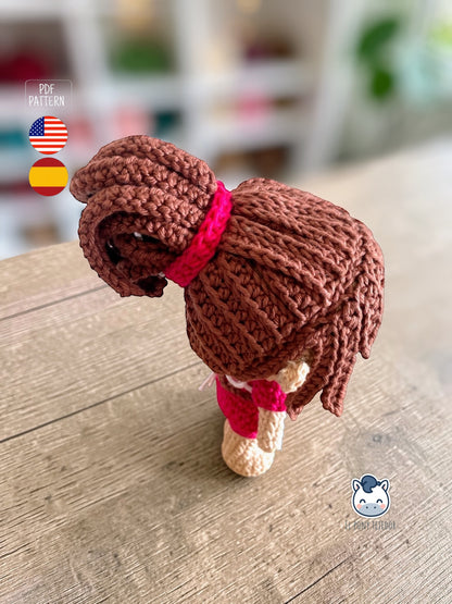 Handmade Chihiro and Kaonashi amigurumi inspired by Spirited Away, cute crochet pattern PDF for anime fans and Studio Ghibli lovers