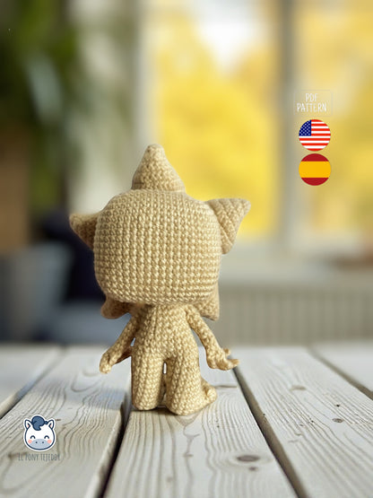 Amigurumi de Demogorgon hecho a mano, inspirado en Stranger Things, un patrón de crochet PDF ideal para fans del terror y coleccionistas geek.