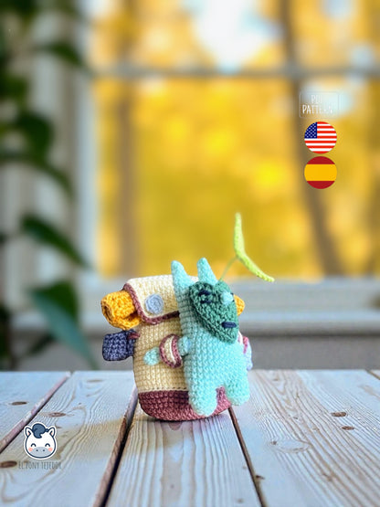 Handmade Korok amigurumi inspired by The Legend of Zelda, a cute and geeky crochet pattern PDF for video game fans and kawaii amigurumi lovers | Amigurumi Korok tejido a mano inspirado en The Legend of Zelda, patrón de ganchillo PDF ideal para fans de los videojuegos y del crochet kawaii