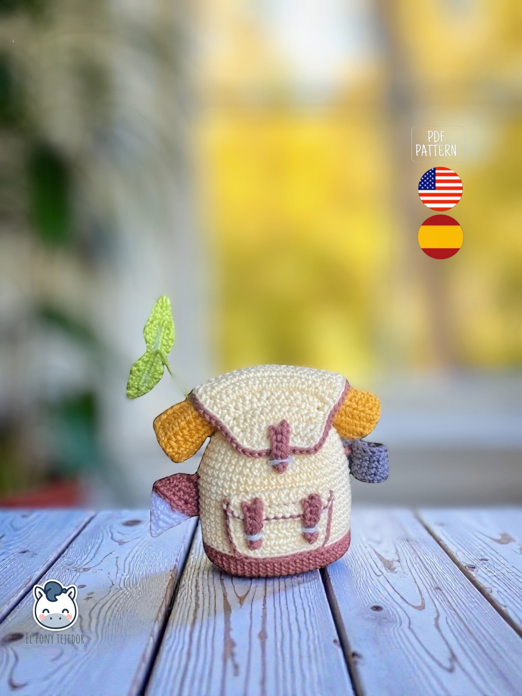 Handmade Korok amigurumi inspired by The Legend of Zelda, a cute and geeky crochet pattern PDF for video game fans and kawaii amigurumi lovers | Amigurumi Korok tejido a mano inspirado en The Legend of Zelda, patrón de ganchillo PDF ideal para fans de los videojuegos y del crochet kawaii