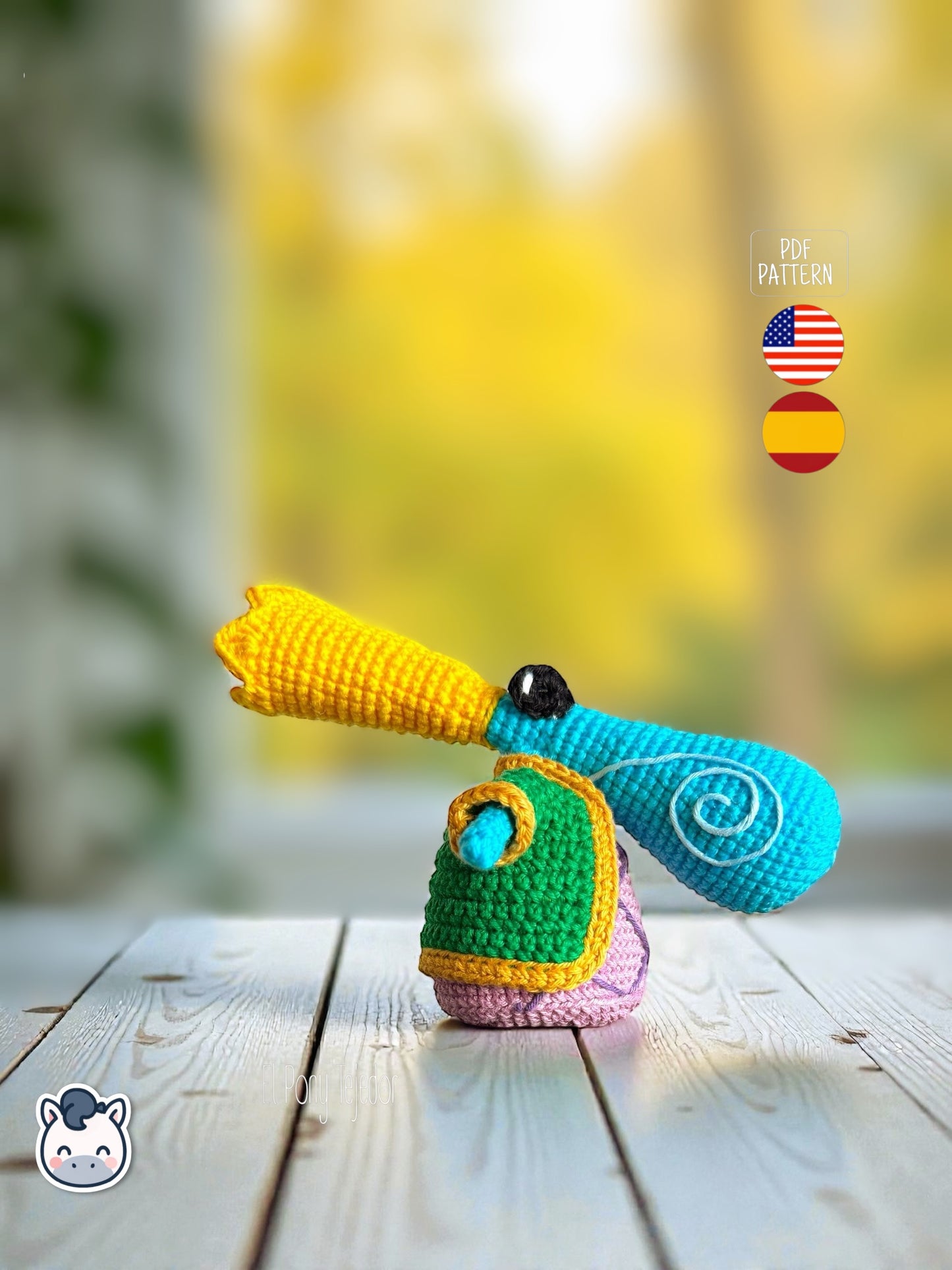 Amigurumi Rayman Diminuto (Teensies) tejido a mano, inspirado en el videojuego Rayman, patrón de crochet mini y colorido para fans gamers y geek.